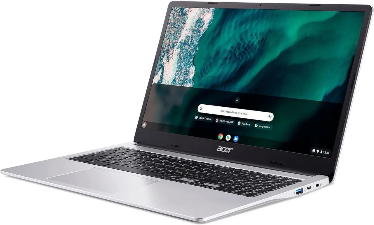 Alt view image 6 of 7 - Acer Chromebook 315 (2023) Laptop, 15.6" FHD IPS Display, Intel Celeron N4500, 4GB RAM, 64GB eMMC, Pure Silver, Chrome OS, Wi-Fi 6, Protective Sleeve Included + Mazepoly Accessories
