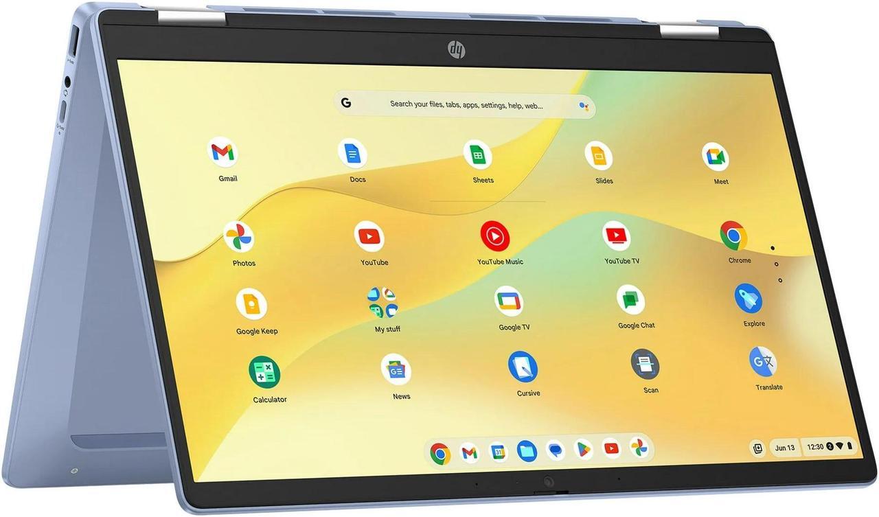 Alt view image 3 of 7 - HP Chromebook x360 14'' FHD IPS Touch 2-in-1 Laptop, Intel Processor N100, 4GB RAM, 64GB eMMC, Chrome OS, Sky Blue,14b-cd0130wm + Mazepoly Accessories