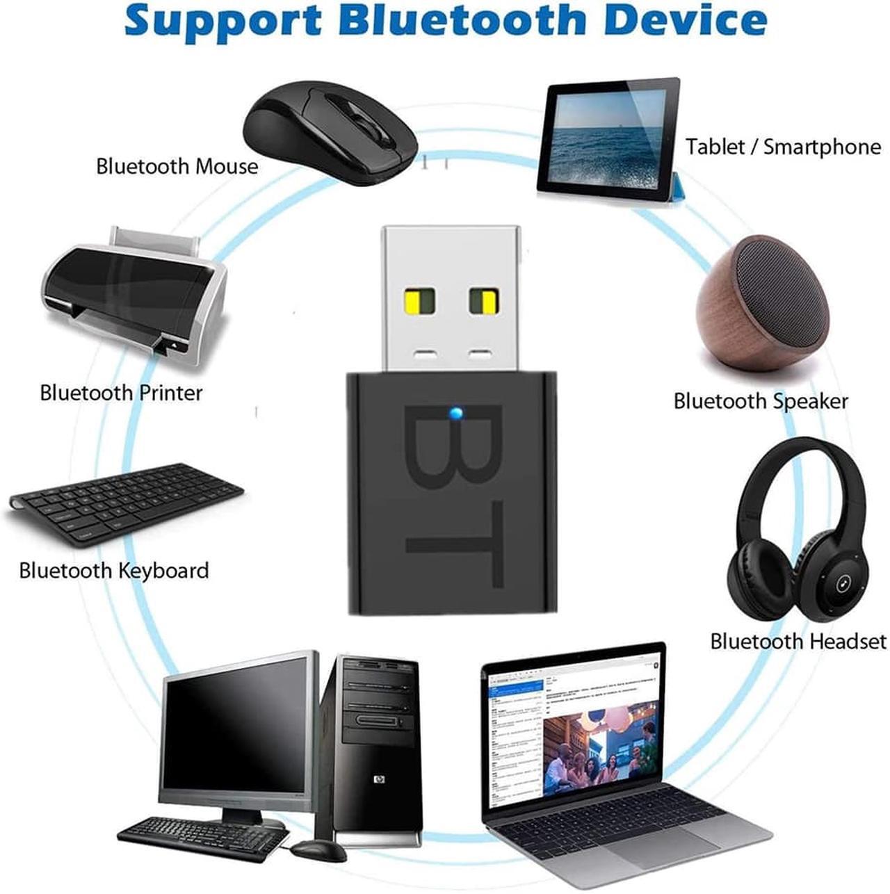 Alt view image 3 of 6 - USB Dongle Bluetooth-compatible 5.0 Audio Receiver Transmitter 2 in 1 3.5mm Jack AUX USB Wireless Adapter for TV Car PC