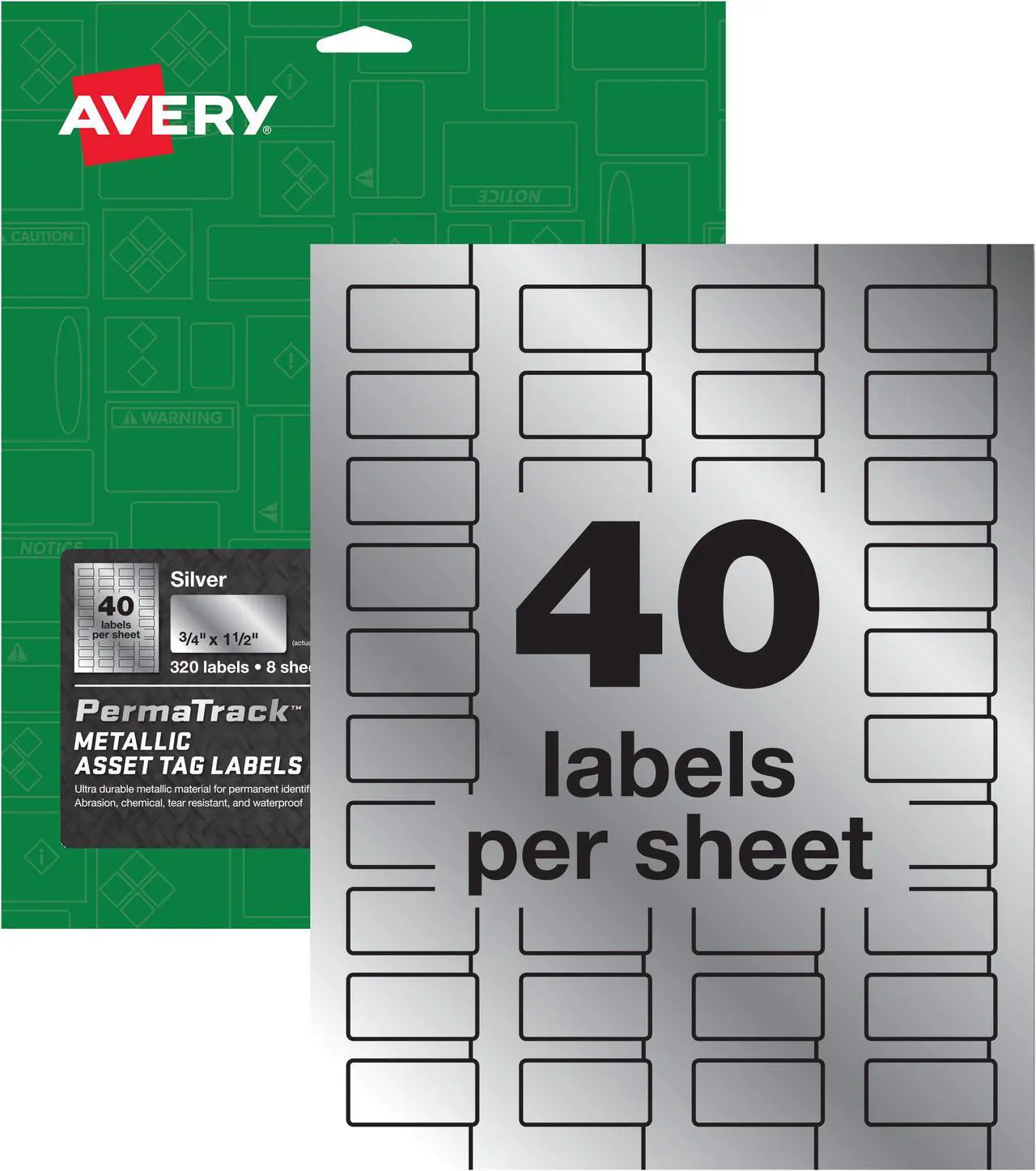 Alt view image 2 of 15 - avery permatrack metallic asset tag labels, 3/4" x 11/2", 320 labels 61523