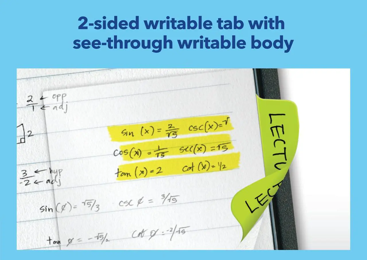 Alt view image 11 of 18 - Ultra Tabs Repositionable Tabs 1 x 1.5 Neon:Green Orange Pink Yellow 80/Pk