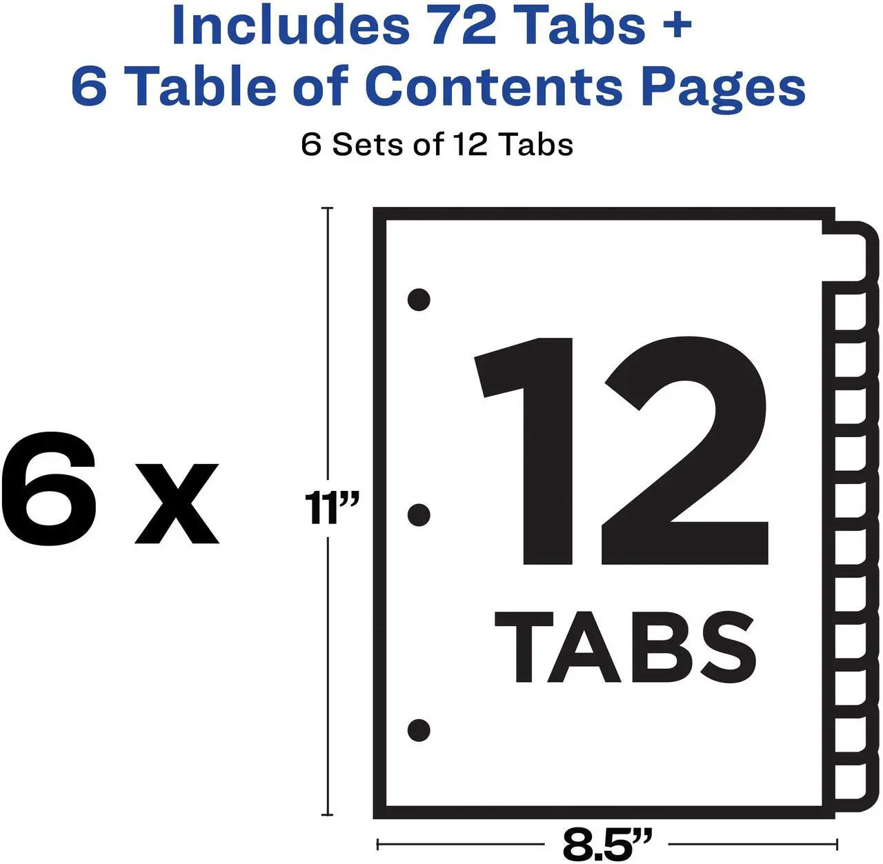 Alt view image 4 of 15 - Avery Ready Index 12 Tab Dividers, Customizable TOC, 6 Sets (11824)