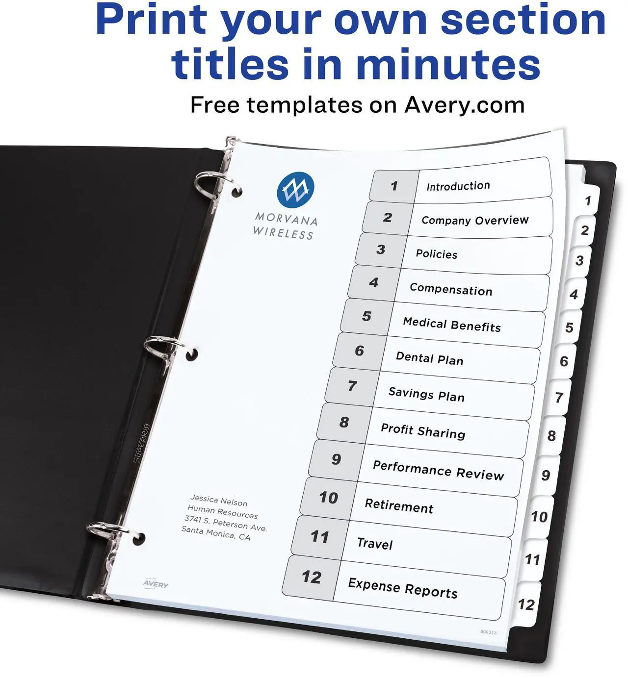 Alt view image 2 of 15 - Avery Ready Index 12 Tab Dividers, Customizable TOC, 6 Sets (11824)