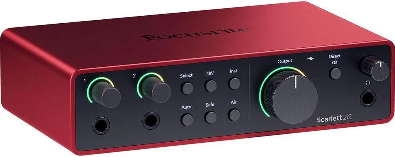 Alt view image 4 of 6 - Focusrite Scarlett 2i2 Studio USB-C Audio Interface (4th Generation) with Condenser Microphone and Headphones Bundle with Tripod Mic Stand + Boom, Headphone Holder, Pop Filter & 2x XLR Cable