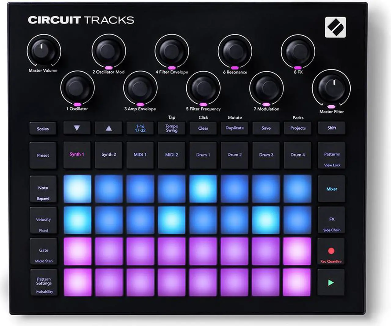 Alt view image 2 of 20 - Novation Circuit Tracks - Standalone Groovebox with Synths, Drums and Sequencer