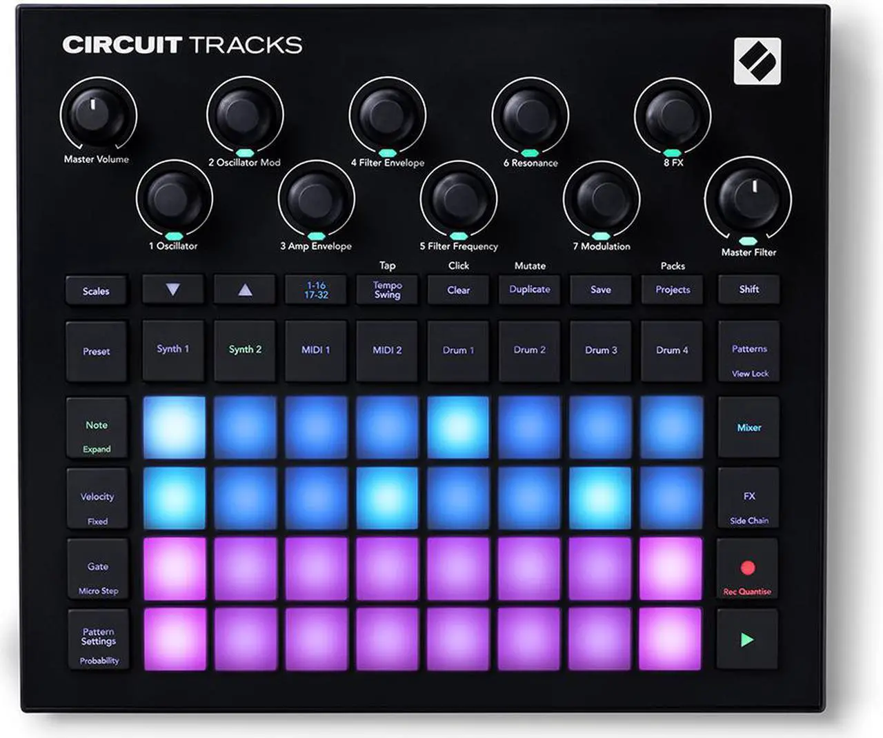 Alt view image 5 of 20 - Novation Circuit Tracks - Standalone Groovebox with Synths, Drums and Sequencer