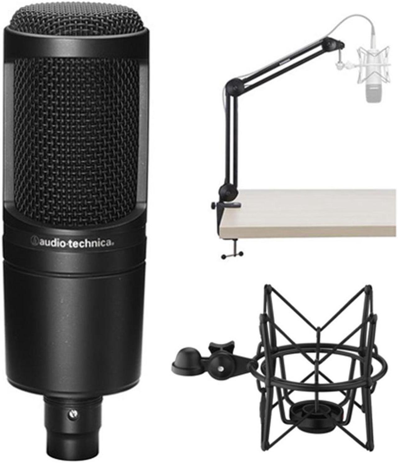 Alt view image 5 of 6 - Audio-Technica AT2020 Cardioid Condenser Microphone with MBA38 Microphone Boom Arm and SHM-SCM1 Suspension Shockmount