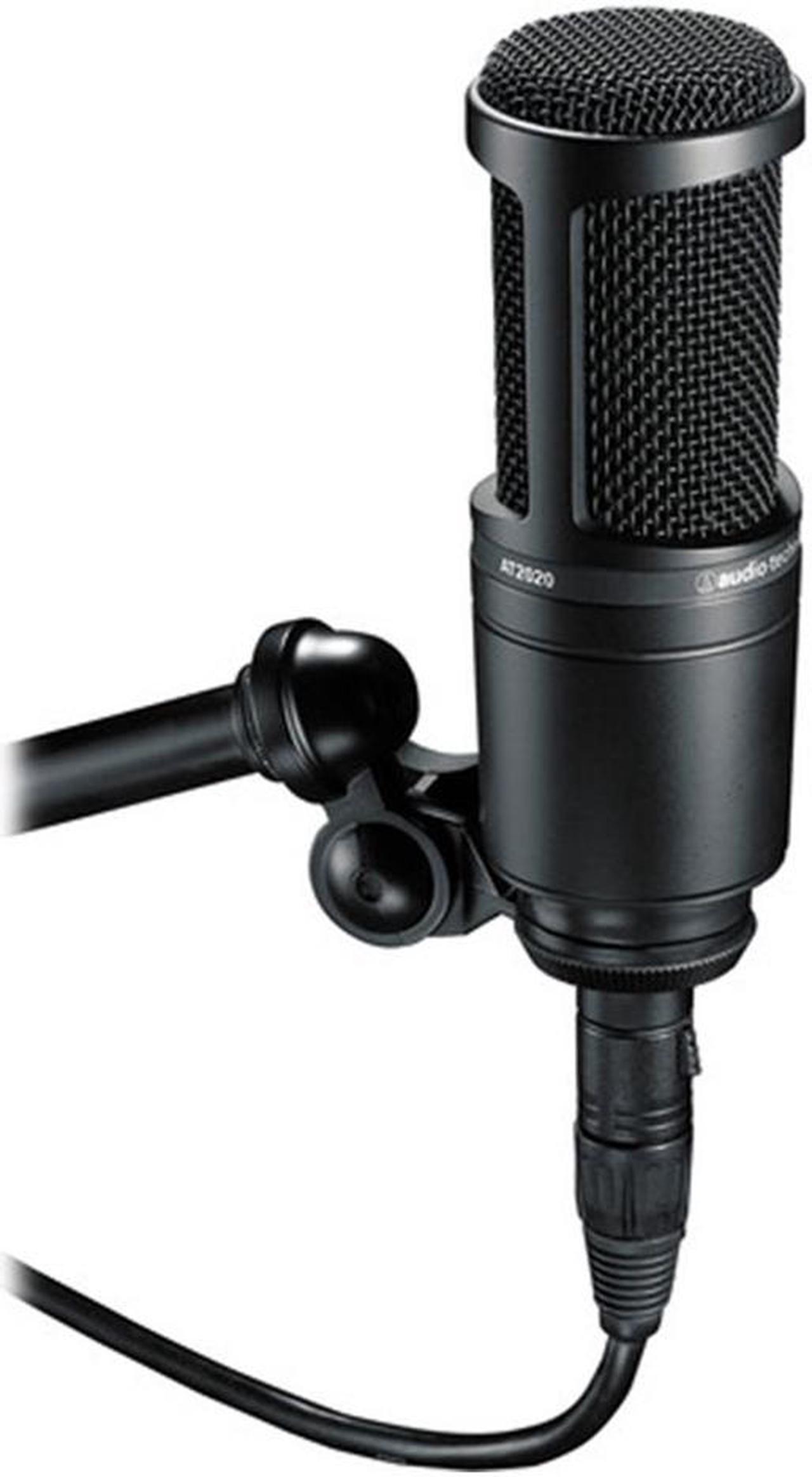 Alt view image 2 of 6 - Audio-Technica AT2020 Cardioid Condenser Microphone with MBA38 Microphone Boom Arm and SHM-SCM1 Suspension Shockmount
