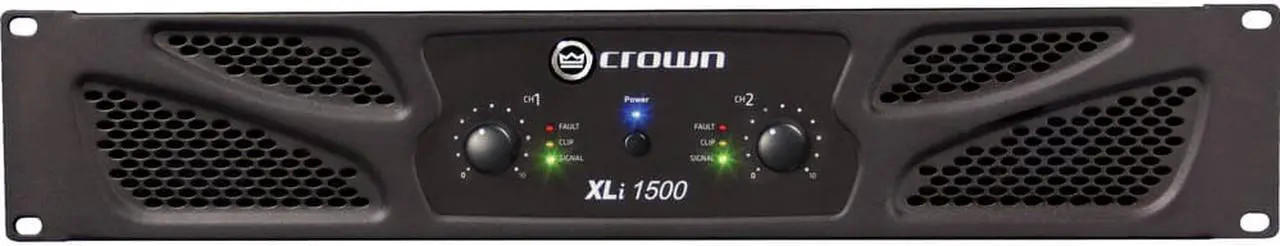 Alt view image 2 of 5 - Crown Audio XLi 1500 Stereo Power Amplifier with Touch Fastener Straps (10-Pack) & (2) XLR Cable Bundle