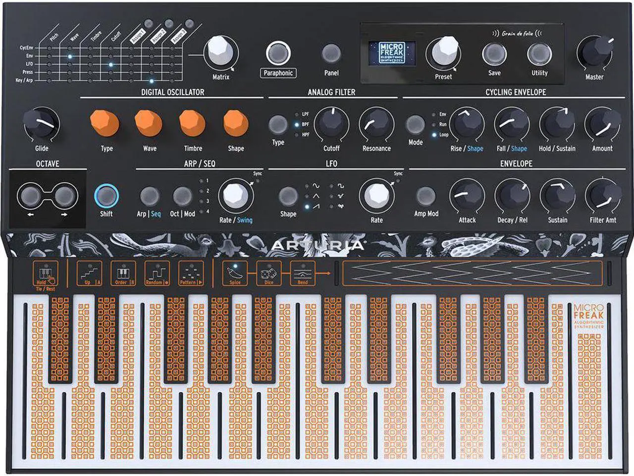 Alt view image 2 of 6 - Arturia MicroFreak Vocoder Hybrid Analog/Digital Synthesizer with Advanced Digital Oscillators (Black) Bundle with Arturia MicroFreak Gooseneck Mic and Polsen Studio Monitor Headphones