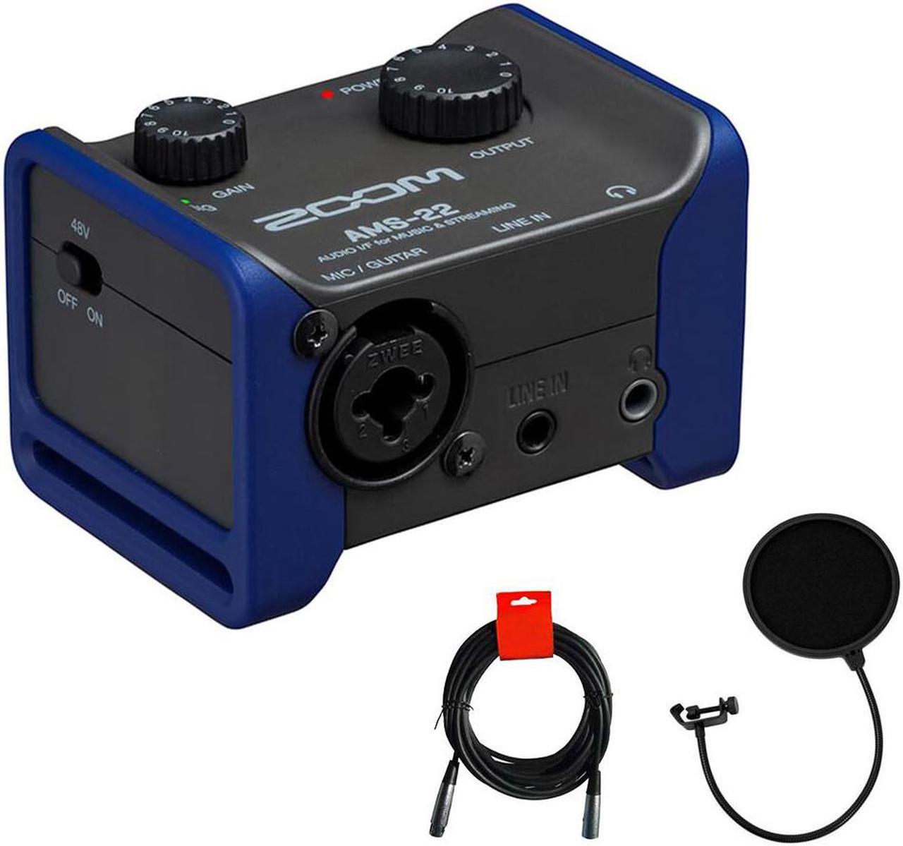 Main image of Zoom AMS-22 2x2 USB Audio Interface Bundle with Kellopy Pop Filter and 20' XLR-XLR Cable