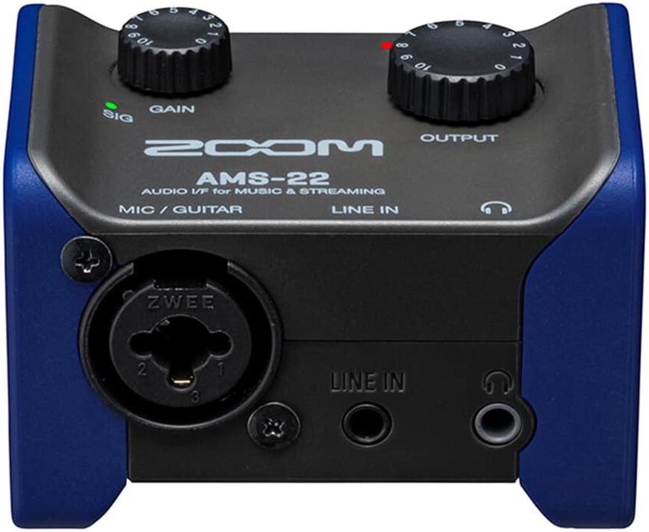 Alt view image 4 of 7 - Zoom AMS-22 2x2 USB Audio Interface Bundle with Kellopy Pop Filter and 20' XLR-XLR Cable