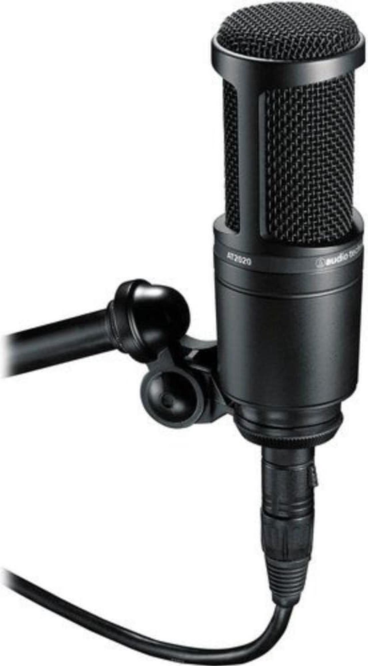 Alt view image 4 of 6 - Audio-Technica AT2020 Cardioid Condenser Microphone with BAI-2X Two-Section Broadcast Arm, Pop Filter and XLR Cable