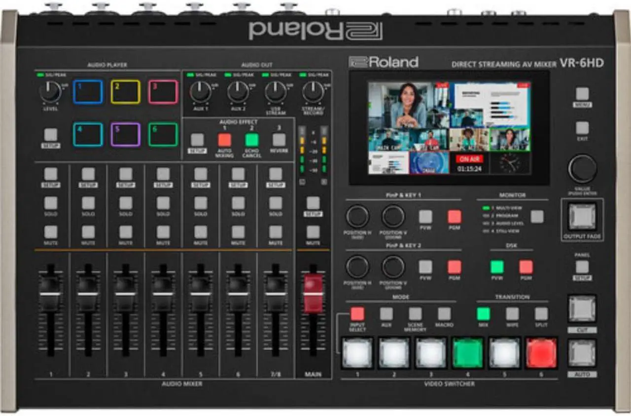 Main image of Roland VR-6HD Direct Streaming AV Mixer | Professional Portable All-In-One Hub for Business Livestreaming | Deep Automation | Video Switching | Audio Mixing | PTZ Camera Control | SDXC Card Recording