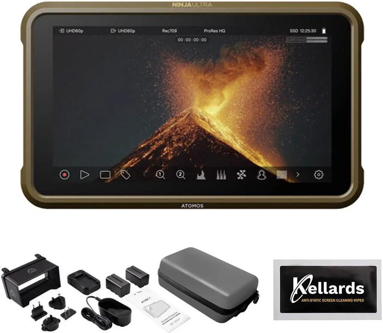 Main image of Atomos Ninja Ultra 5.2" 4K HDMI Recording Monitor Bundle with Atomos 5" Accessory Kit for Shinobi, Shinobi SDI and Ninja V Monitors and Anti-Static Screen Cleaning Wipes (5-Pack)