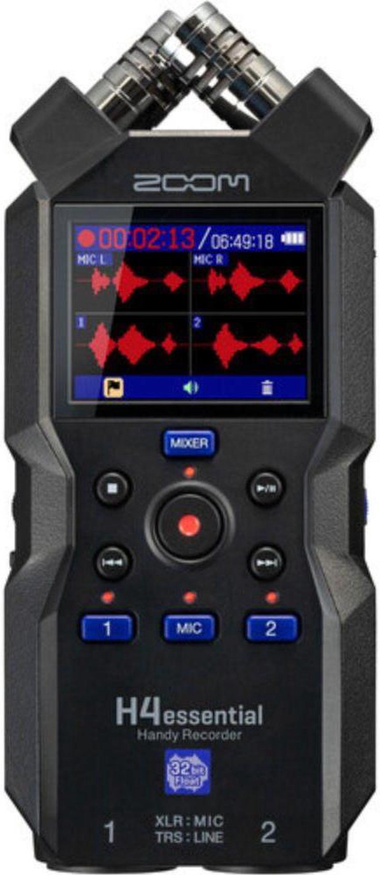 Alt view image 2 of 7 - Zoom H4essential 4-Track 32-Bit Float Portable Audio Recorder Bundle with Zoom ZDM-1 Podcast Mic Pack, 16GB microSDHC Memory Card, and Kellards Cleaning Pack