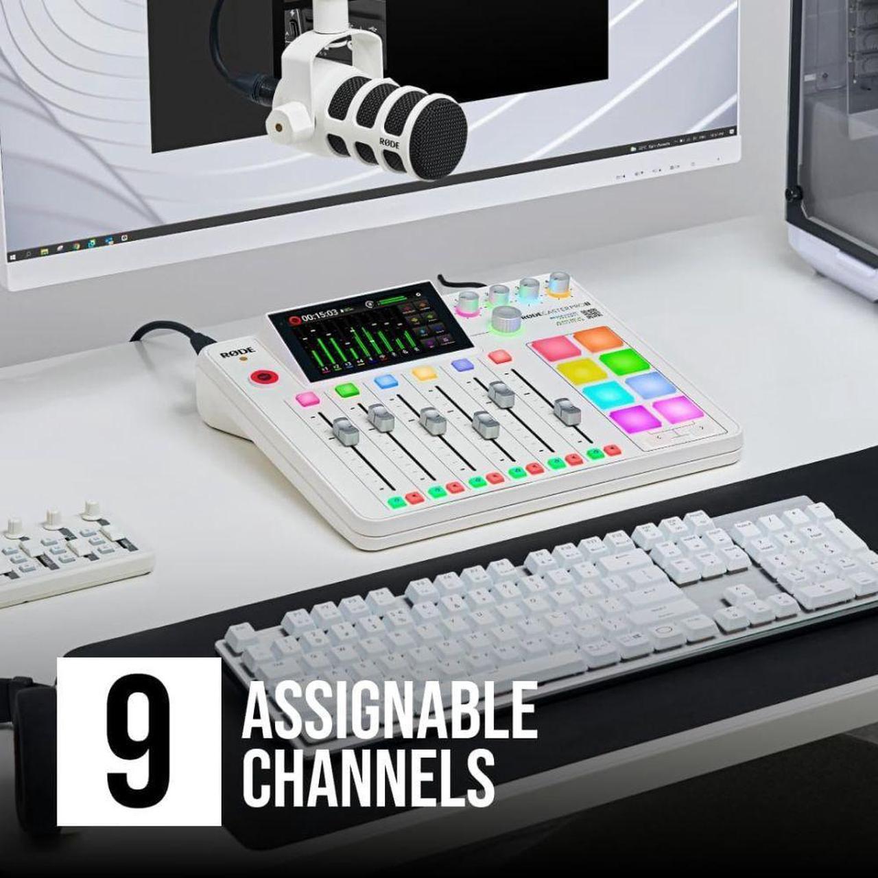 Alt view image 2 of 10 - RODE Microphone RØDECaster Pro II All-in-One Production Solution for Podcasting, Streaming, Music Production and Content Creation (White)