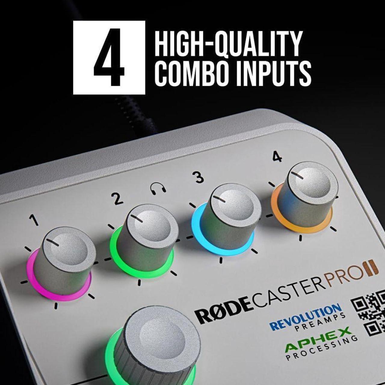 Alt view image 5 of 10 - RODE Microphone RØDECaster Pro II All-in-One Production Solution for Podcasting, Streaming, Music Production and Content Creation (White)