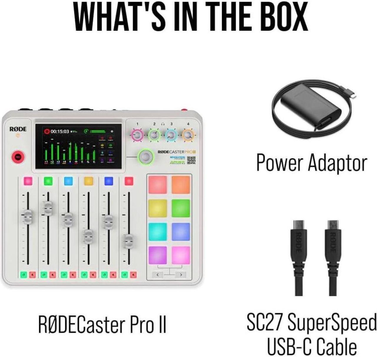 Alt view image 7 of 10 - RODE Microphone RØDECaster Pro II All-in-One Production Solution for Podcasting, Streaming, Music Production and Content Creation (White)