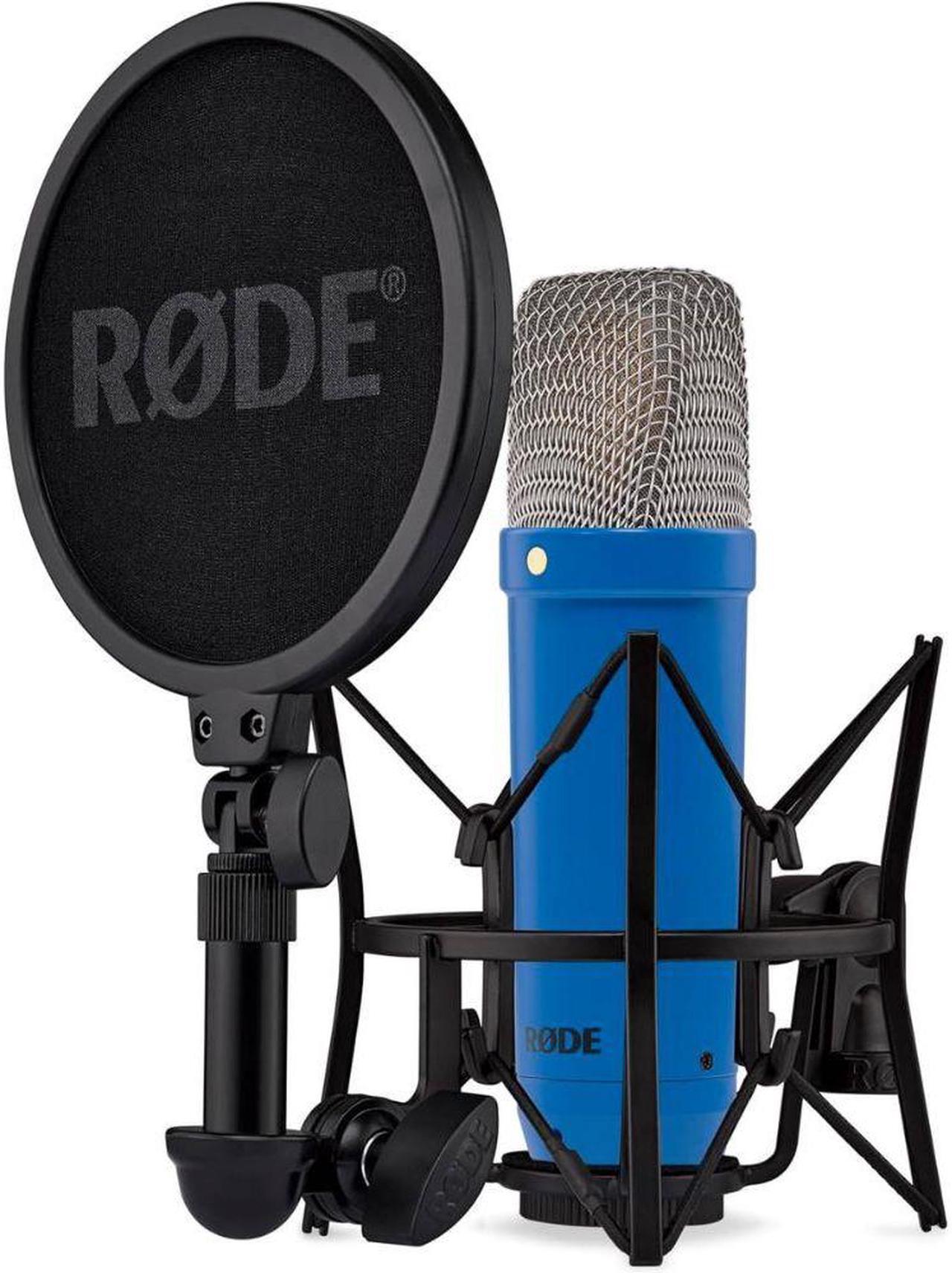 Alt view image 2 of 7 - RODE NT1 Signature Series Large-Diaphragm Condenser Microphone (Cobalt) Bundle with Mic Stand with Fixed Boom