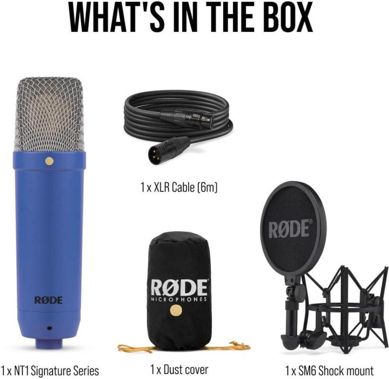 Alt view image 6 of 7 - RODE NT1 Signature Series Large-Diaphragm Condenser Microphone (Cobalt) Bundle with Mic Stand with Fixed Boom