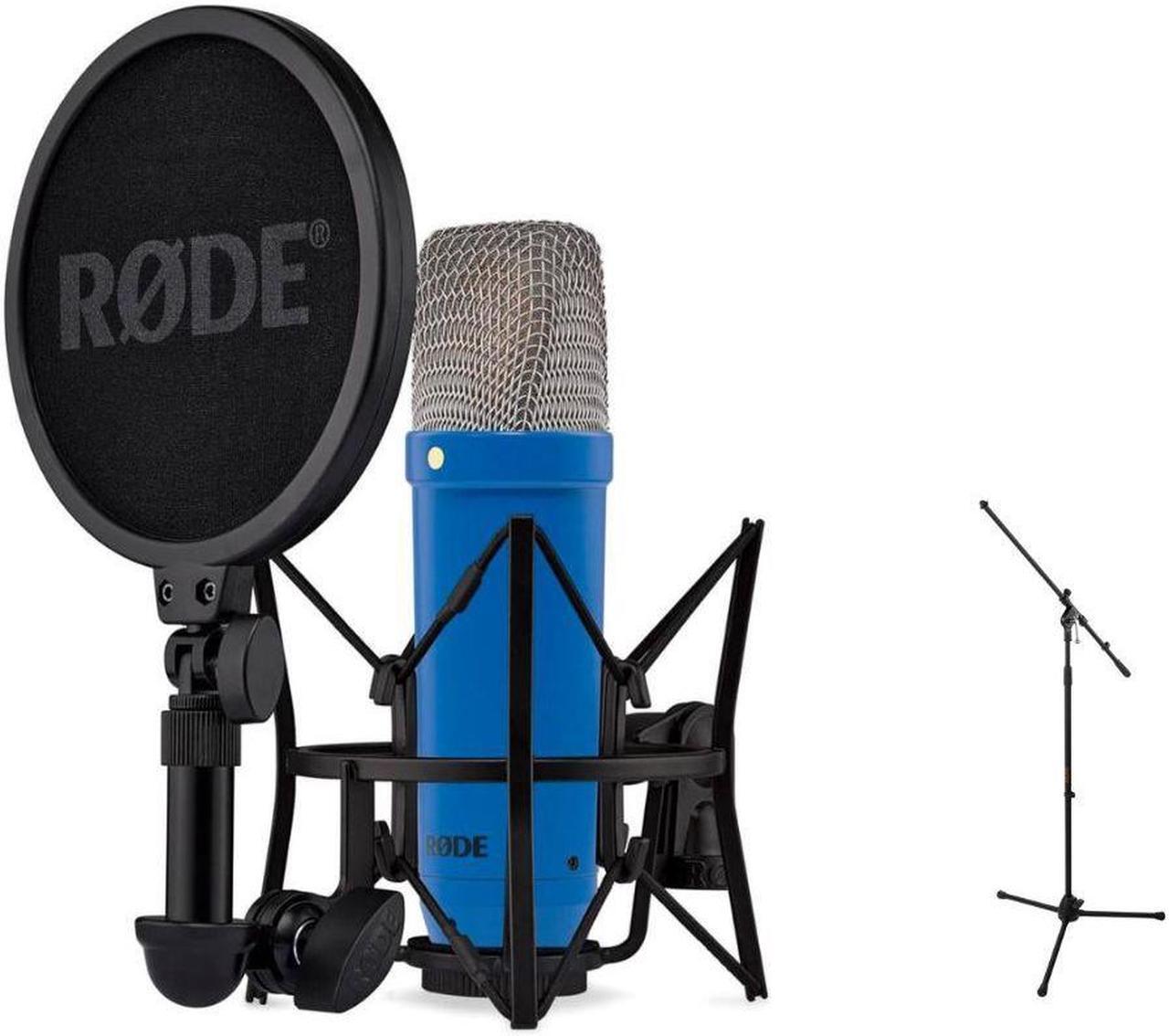 Alt view image 7 of 7 - RODE NT1 Signature Series Large-Diaphragm Condenser Microphone (Cobalt) Bundle with Mic Stand with Fixed Boom