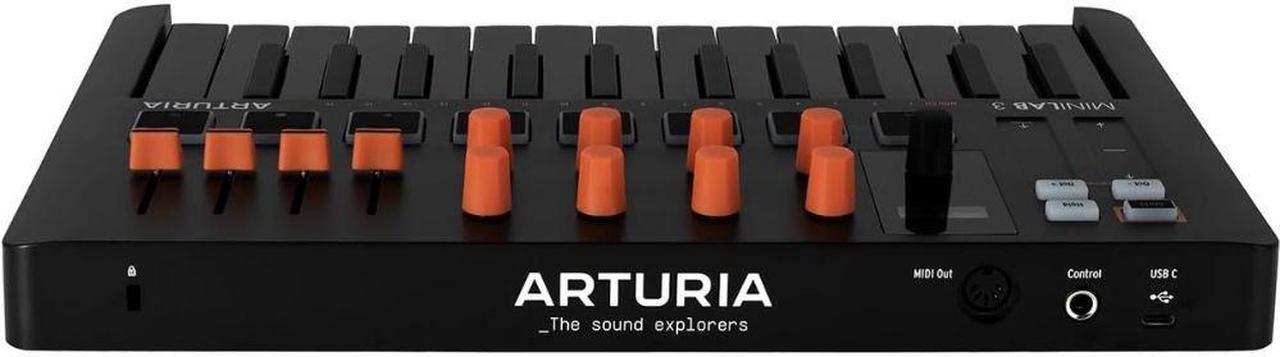 Alt view image 5 of 7 - Arturia MiniLab 3 Orange Compact MIDI Keyboard and Pad Controller (Special Edition Orange and Black)