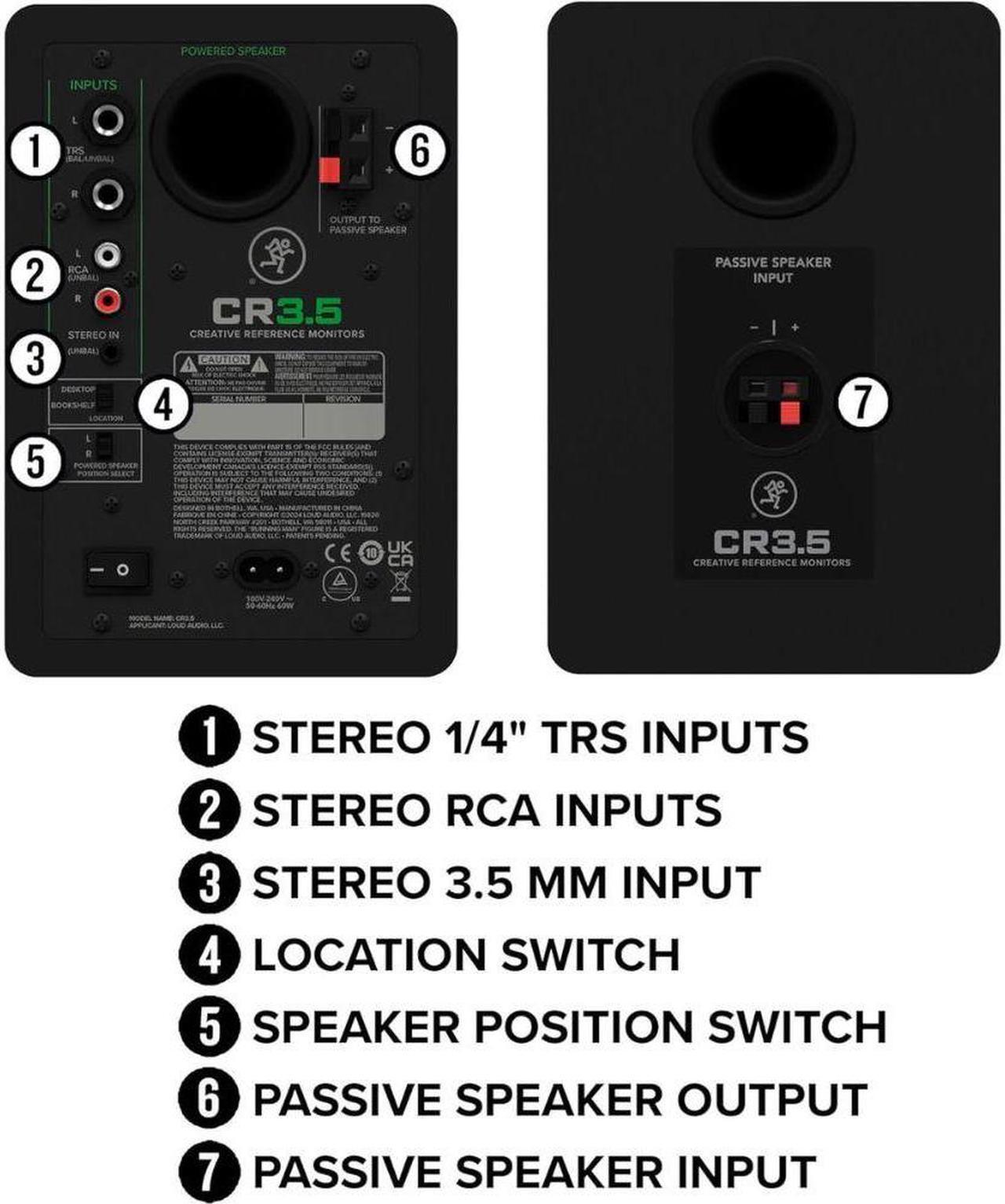 Alt view image 6 of 10 - Mackie CR3.5 Creative Reference Powered 3.5" Studio Monitors (Pair, Black)