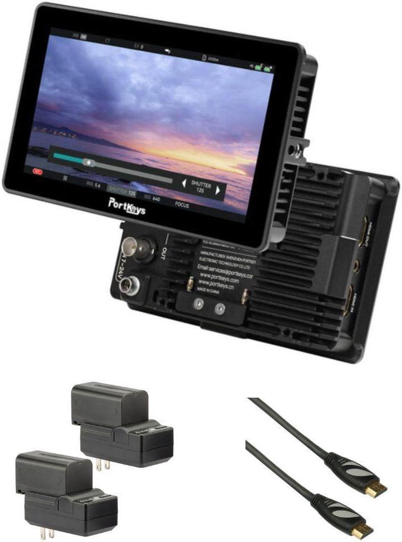 Main image of PORTKEYS BM5IV 5.5" HDMI/SDI Touchscreen Monitor Bundle with Genaray 2 x NP-F770 4400mAh Batteries & 2x Compact Chargers Kit, Pearstone High-Speed HDMI to HDMI Cable with Ethernet Black