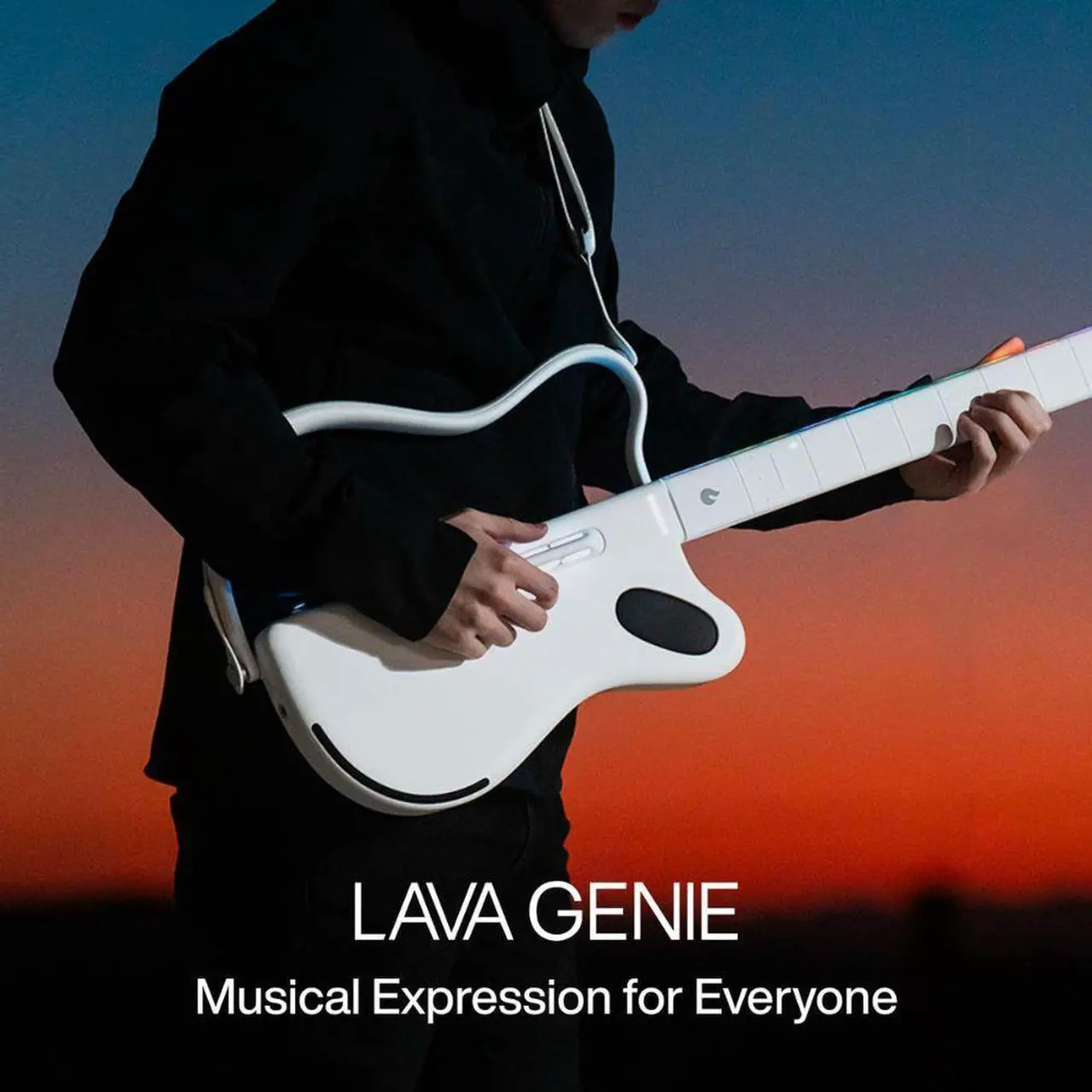 Alt view image 5 of 7 - LAVA GENIE 9270002 Sampler Guitar, No Strings Attached, Hundreds of Instrument Presets, Onboard Speaker, White, 30.5 inch Bundle with Rok-It Tripod Guitar Stand, Goby Labs GLS-104 Microphone Sanitizer