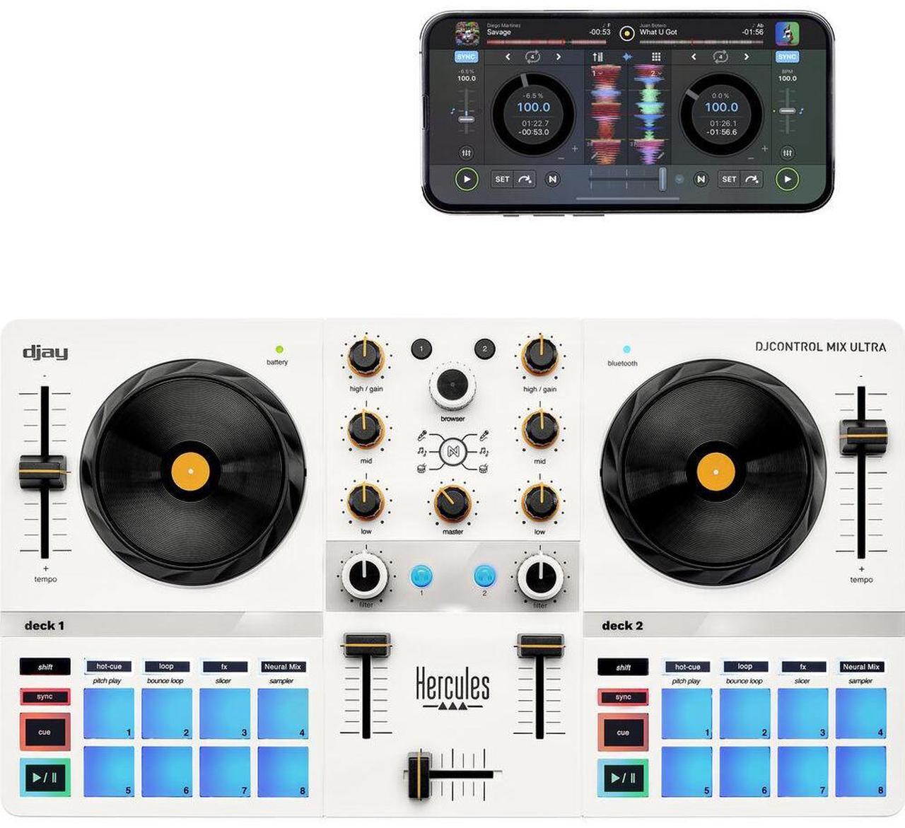 Alt view image 3 of 14 - Hercules DJControl Mix Ultra DJ Controller with Protective Cover