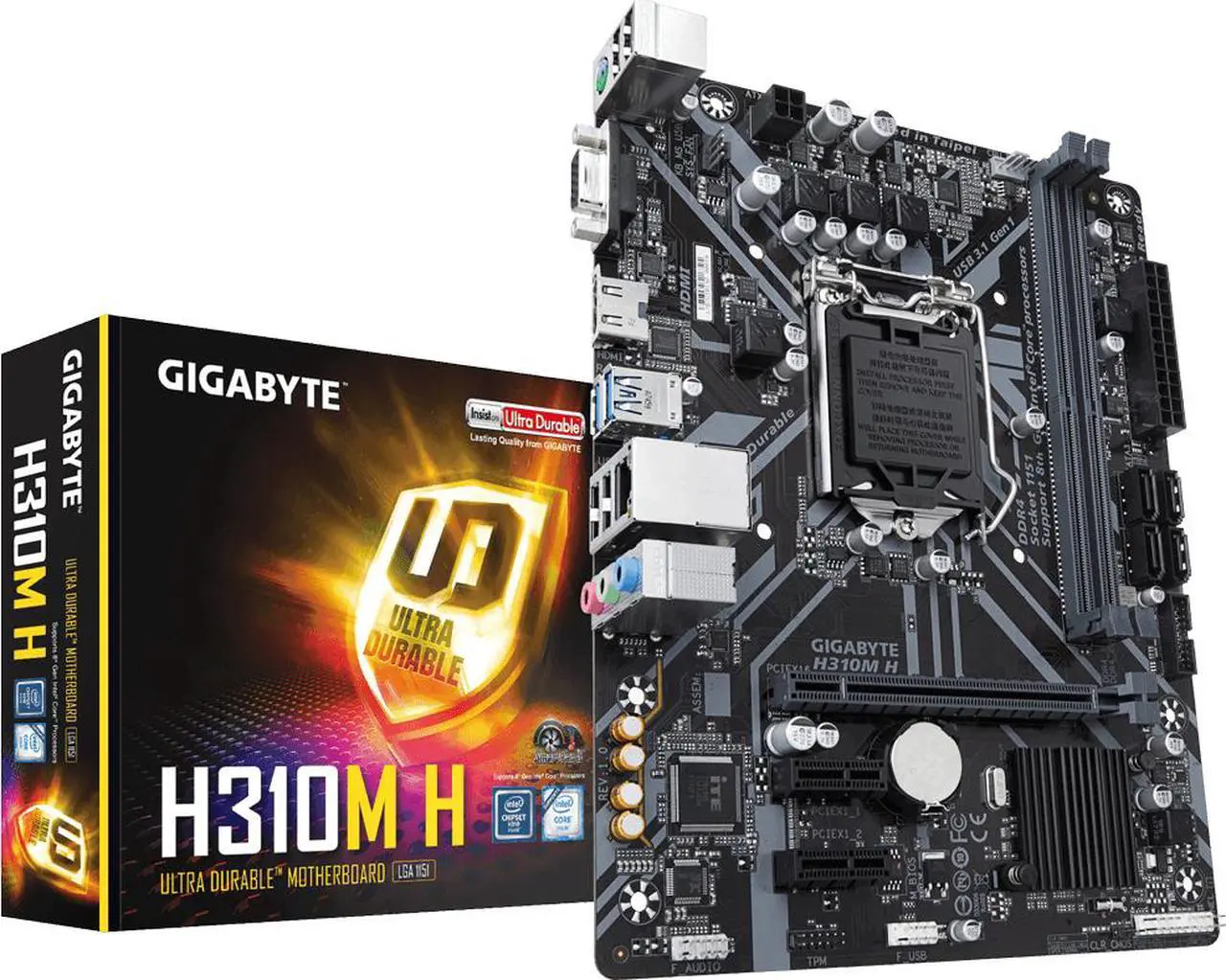 Alt view image 2 of 4 - GIGABYTE H310M H LGA 1151 (300 Series) Intel H310 HDMI SATA 6Gb/s USB 3.1 Micro ATX Intel Motherboard