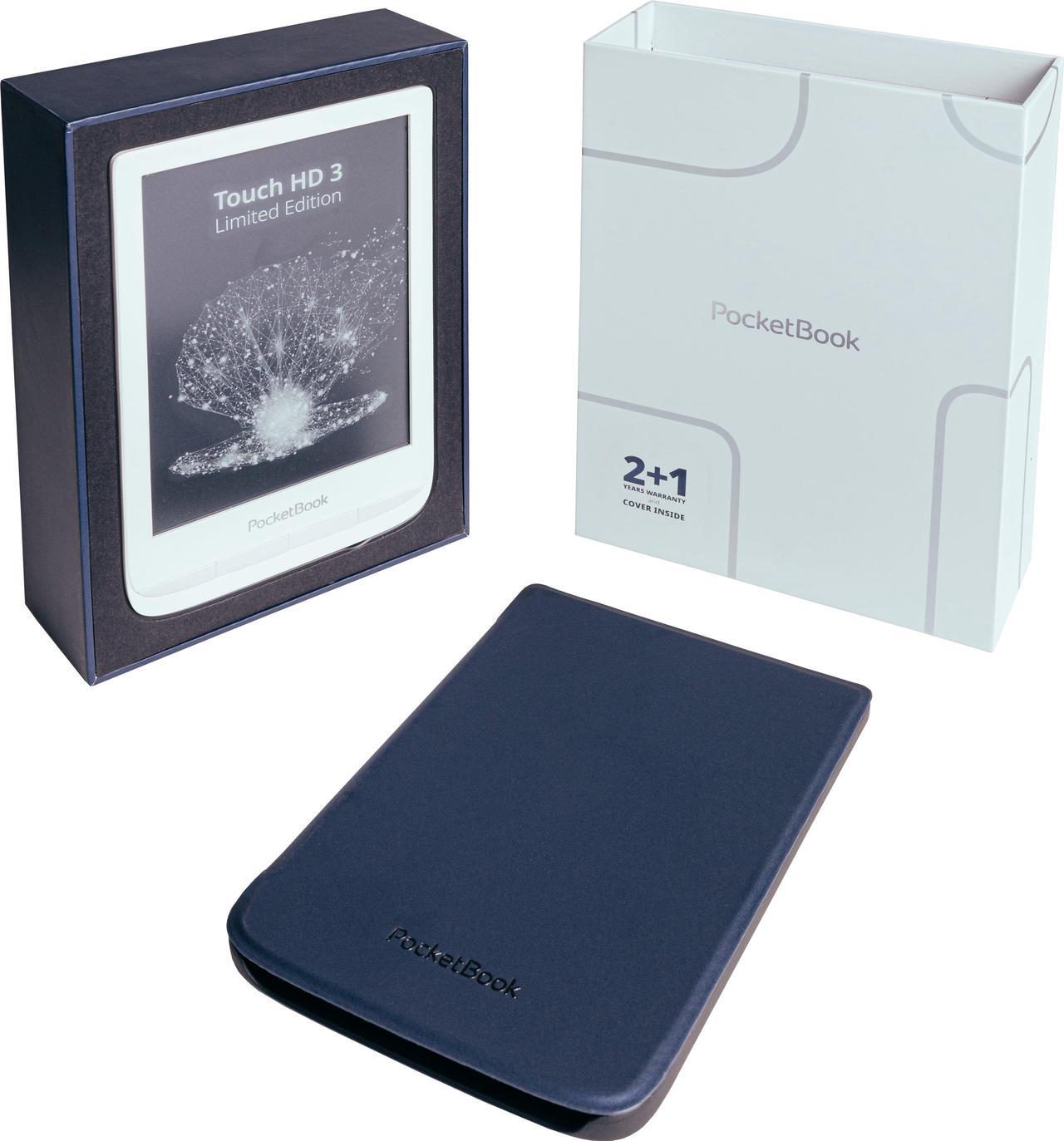 PocketBook Touch HD 3 Limited Edition (with protective cover). 6" E Ink® Carta™; HZO ProtectionTM (IPX 7); SMARTlight; Dual Core (2x1 GHz); Flash memory: 16GB; Accumulator: 1500 mAh (Li-Ion Polymer)