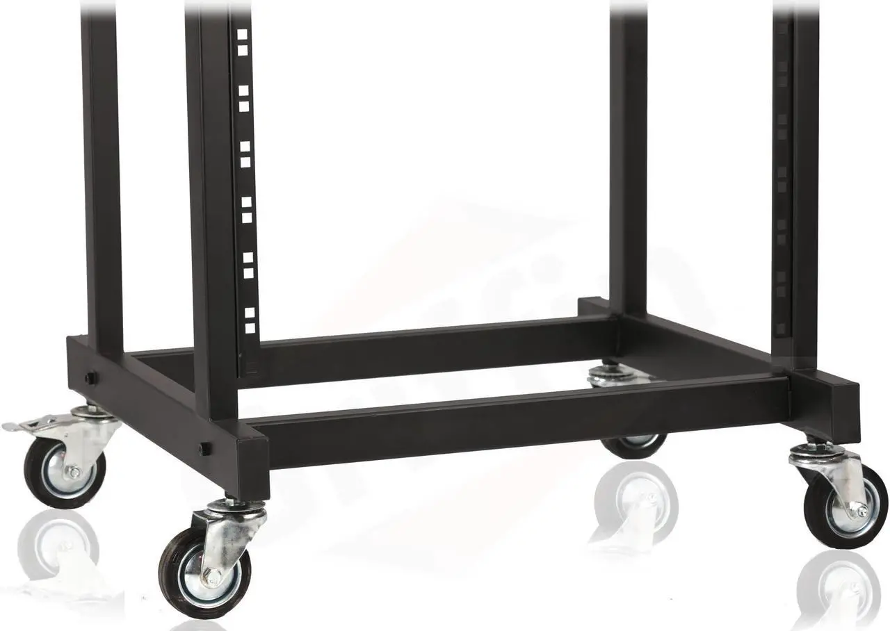 Alt view image 3 of 6 - GRIFFIN Rack Mount Cart Stand & Top Mixer Platform 25U | Rolling Music Studio Booth Case Holder | Pro Audio Recording Cabinet Mount Rails | Sound Stage Equipment DJ Gear Display for Amplifier, Effects