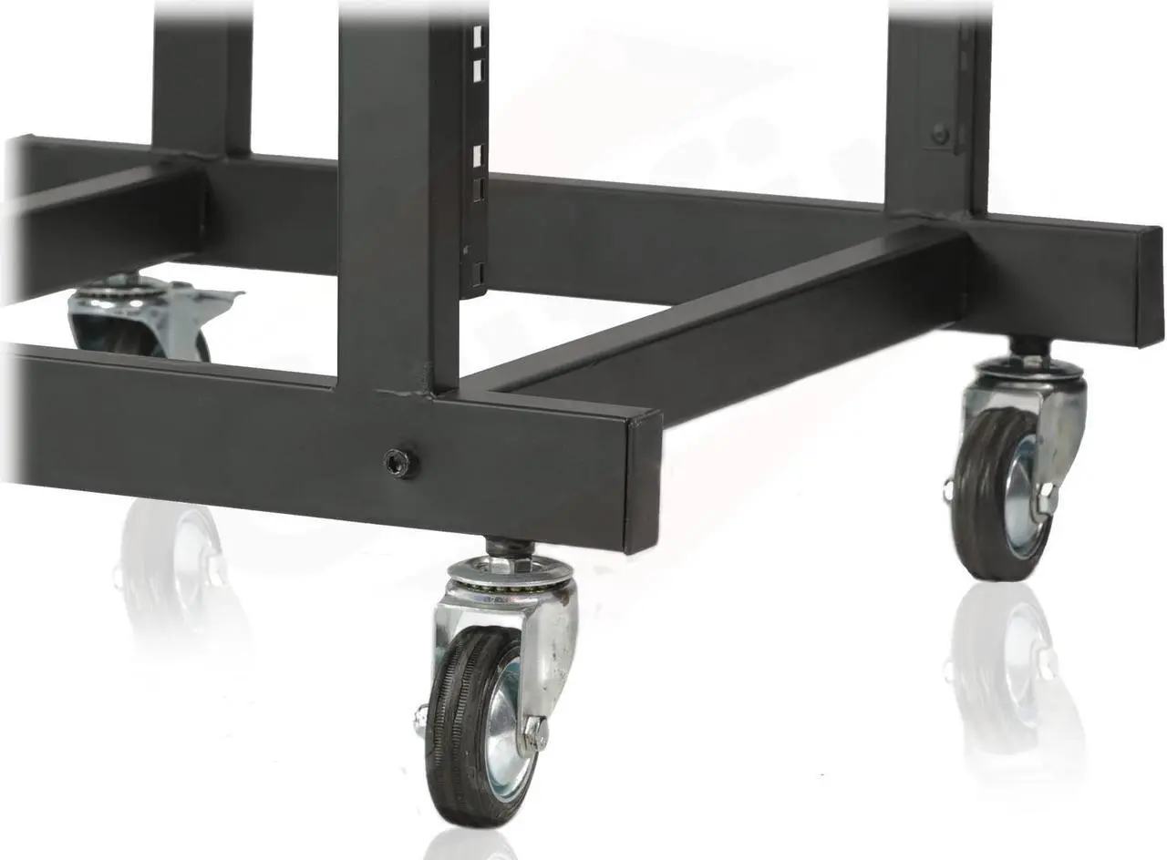 Alt view image 5 of 6 - GRIFFIN Rack Mount Cart Stand & Top Mixer Platform 25U | Rolling Music Studio Booth Case Holder | Pro Audio Recording Cabinet Mount Rails | Sound Stage Equipment DJ Gear Display for Amplifier, Effects