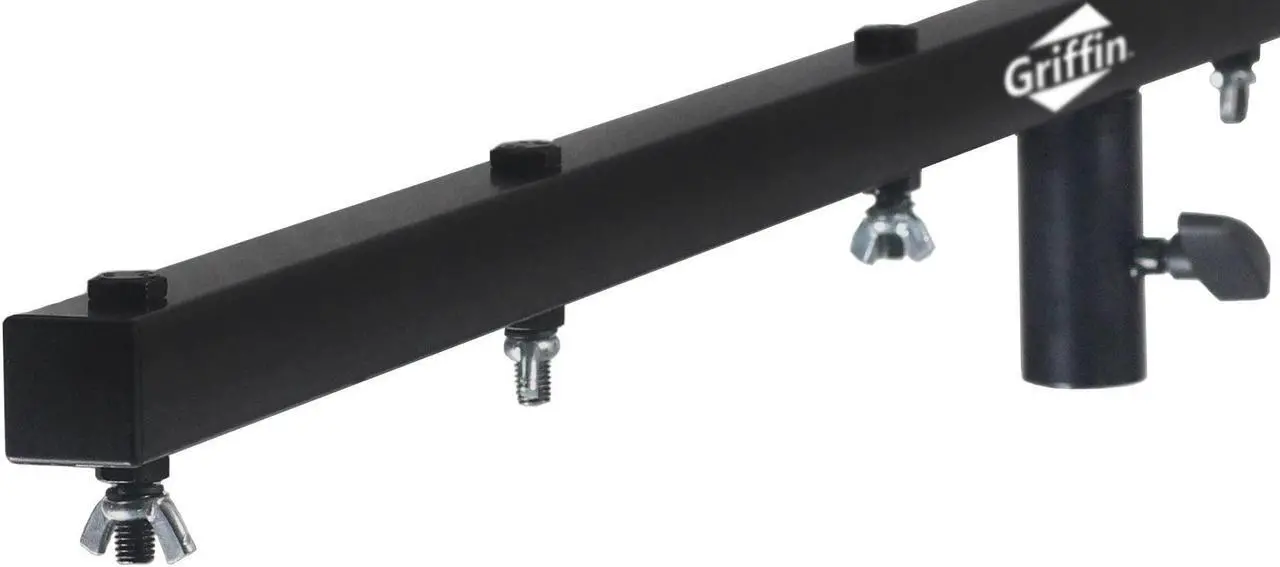 Alt view image 2 of 7 - T-Bar Support for DJ Light Tripod Stands (2 Pack) | GRIFFIN Cross Bar Mount for Stage Lighting Truss System with 12 Hanging Bolts | 5FT Horizontal Trussing Kit for Can Lights & Music Equipment Package