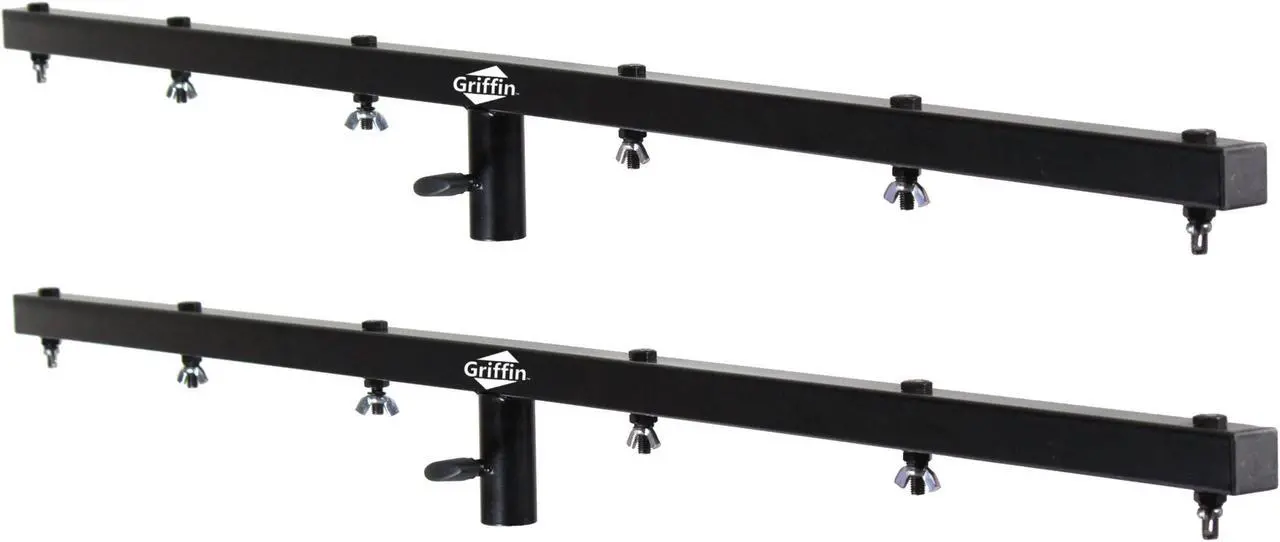 Alt view image 3 of 7 - T-Bar Support for DJ Light Tripod Stands (2 Pack) | GRIFFIN Cross Bar Mount for Stage Lighting Truss System with 12 Hanging Bolts | 5FT Horizontal Trussing Kit for Can Lights & Music Equipment Package