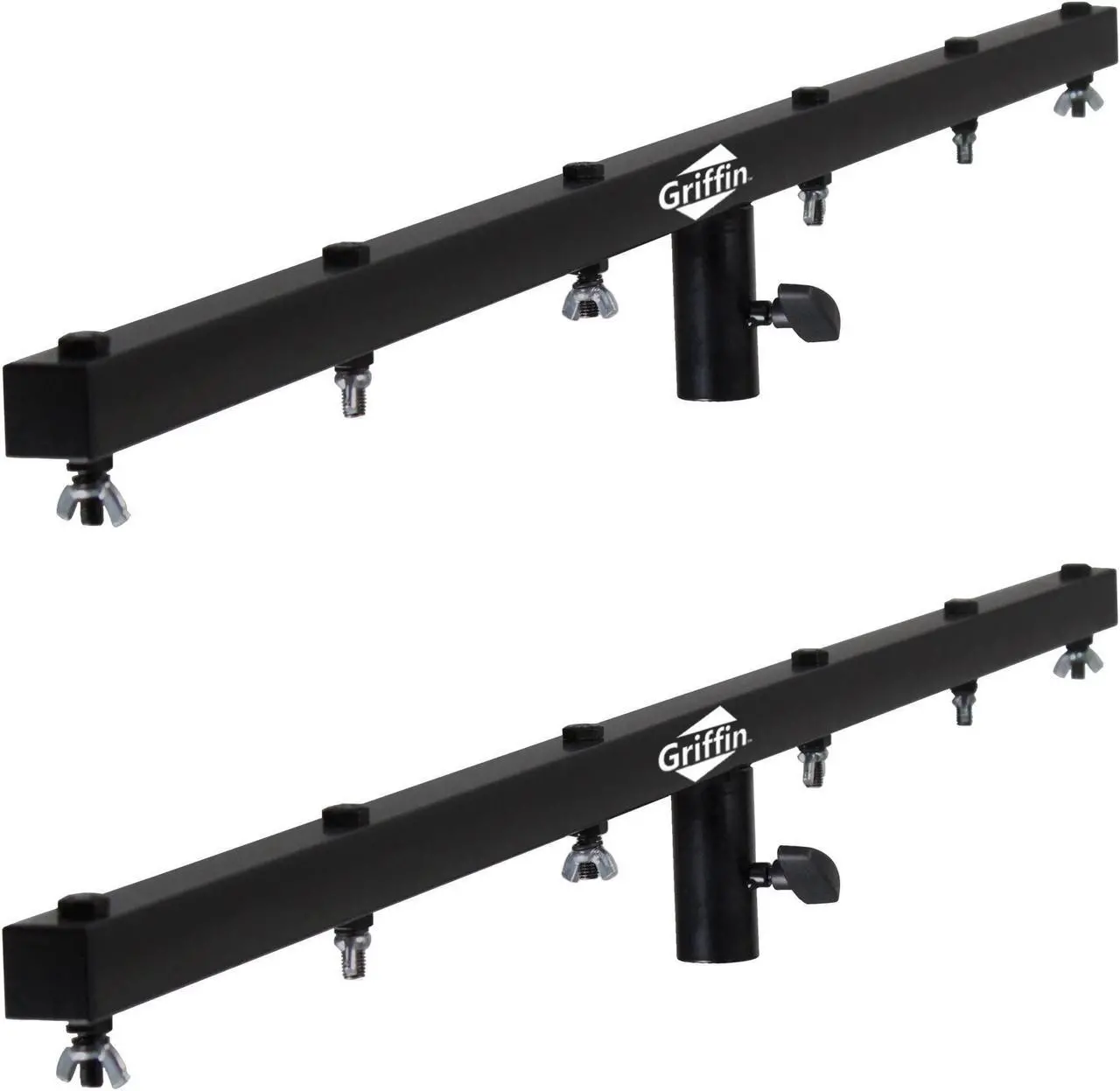Alt view image 4 of 7 - T-Bar Support for DJ Light Tripod Stands (2 Pack) | GRIFFIN Cross Bar Mount for Stage Lighting Truss System with 12 Hanging Bolts | 5FT Horizontal Trussing Kit for Can Lights & Music Equipment Package