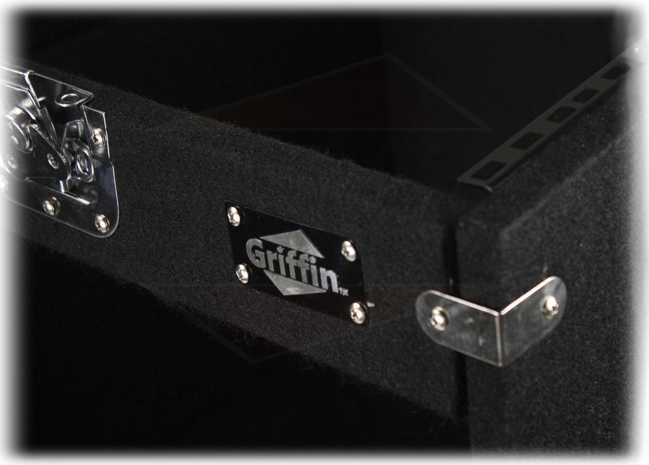 Alt view image 3 of 6 - Ultimate Rackmount Studio Mixer Flight Road Case By GRIFFIN | 25U Mount Space Pro-Audio Amp Cabinet Travel Trunk For Music Gear Recording Equipment | Portable DJ Sound Booth Rack Stand Carpet PA Cart