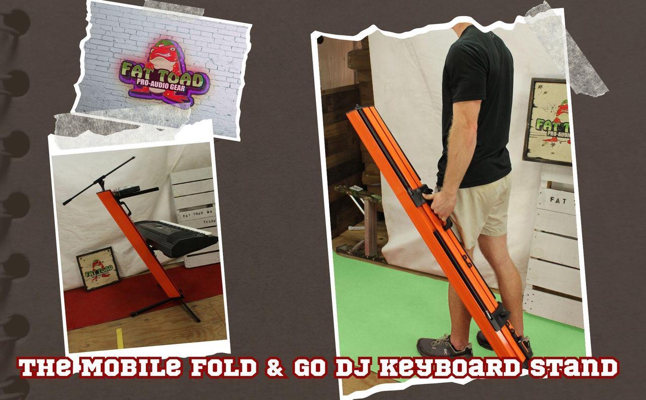 Alt view image 3 of 7 - FAT TOAD Professional 2-Tier Column Keyboard Stand with Mic Boom Arm Adapter | Double Sliding Electronic Piano Tower Mount Platform | Holder for Digital Turntable, DJ Audio Gear, Studio Synthesizer