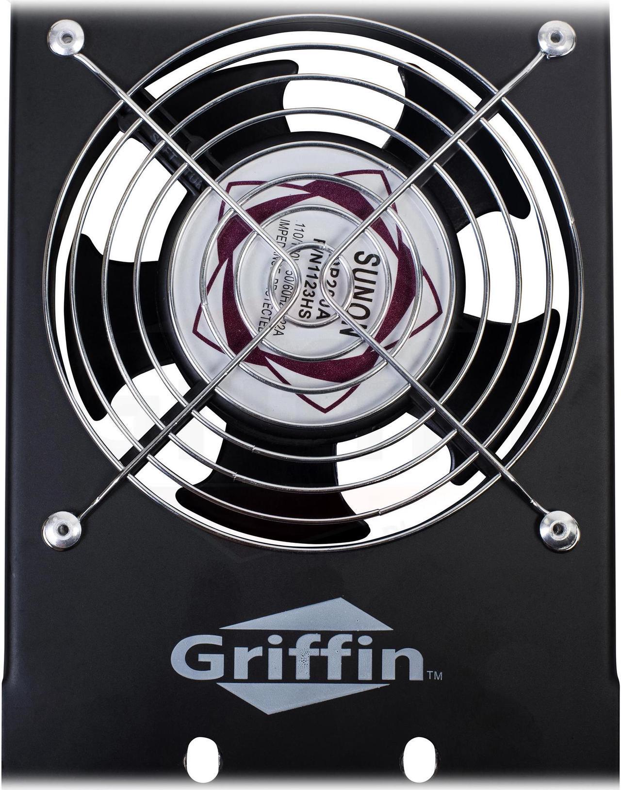 Alt view image 5 of 7 - 2 PACK - Rackmount Cooling Fan by Griffin | 3U Ultra-Quiet Triple Exhaust Fans, Keep Studio Audio Equipment Gear Cool | Rack Mount on Network IT System Server Rails | Temperature Control Panel Cabinet