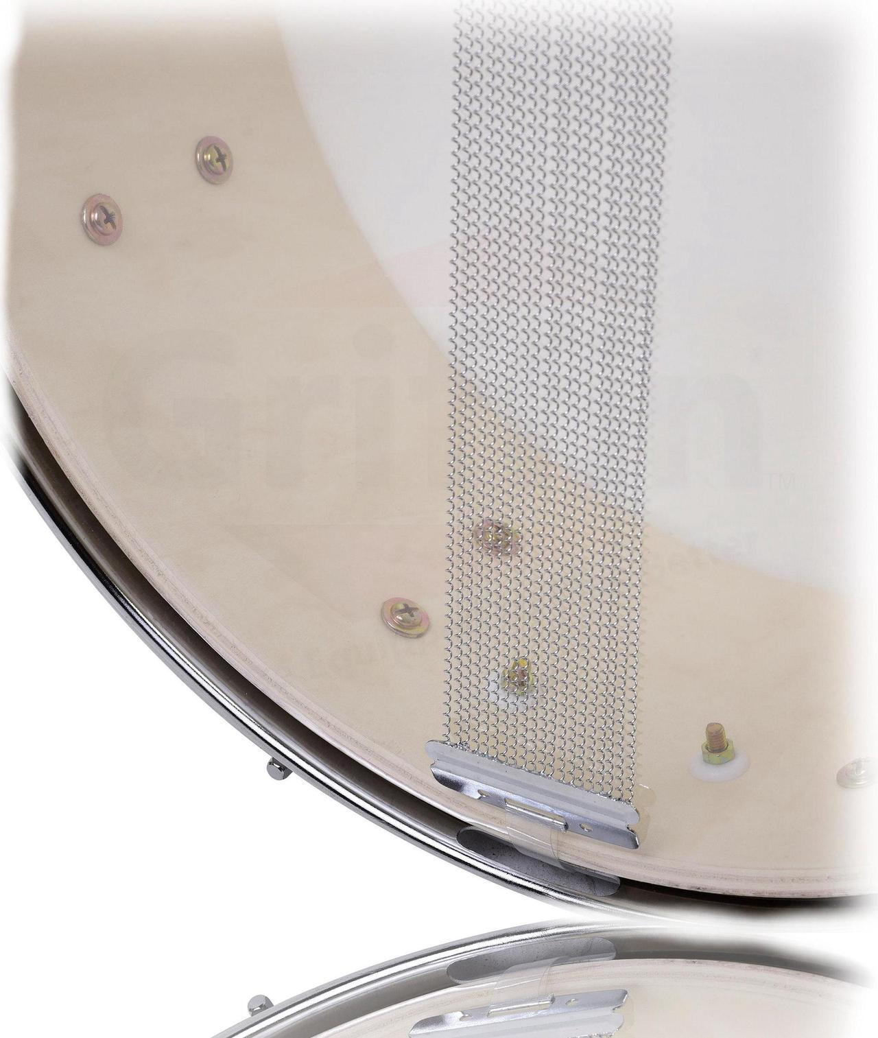 Alt view image 2 of 7 - Popcorn Snare Drum by GRIFFIN | Firecracker Acoustic 10" x 6" Poplar Shell with Zebra Wood PVC | Soprano Mini Concert Marching Percussion Musical Instrument with Snare Throw Off, Drummers Key & Head