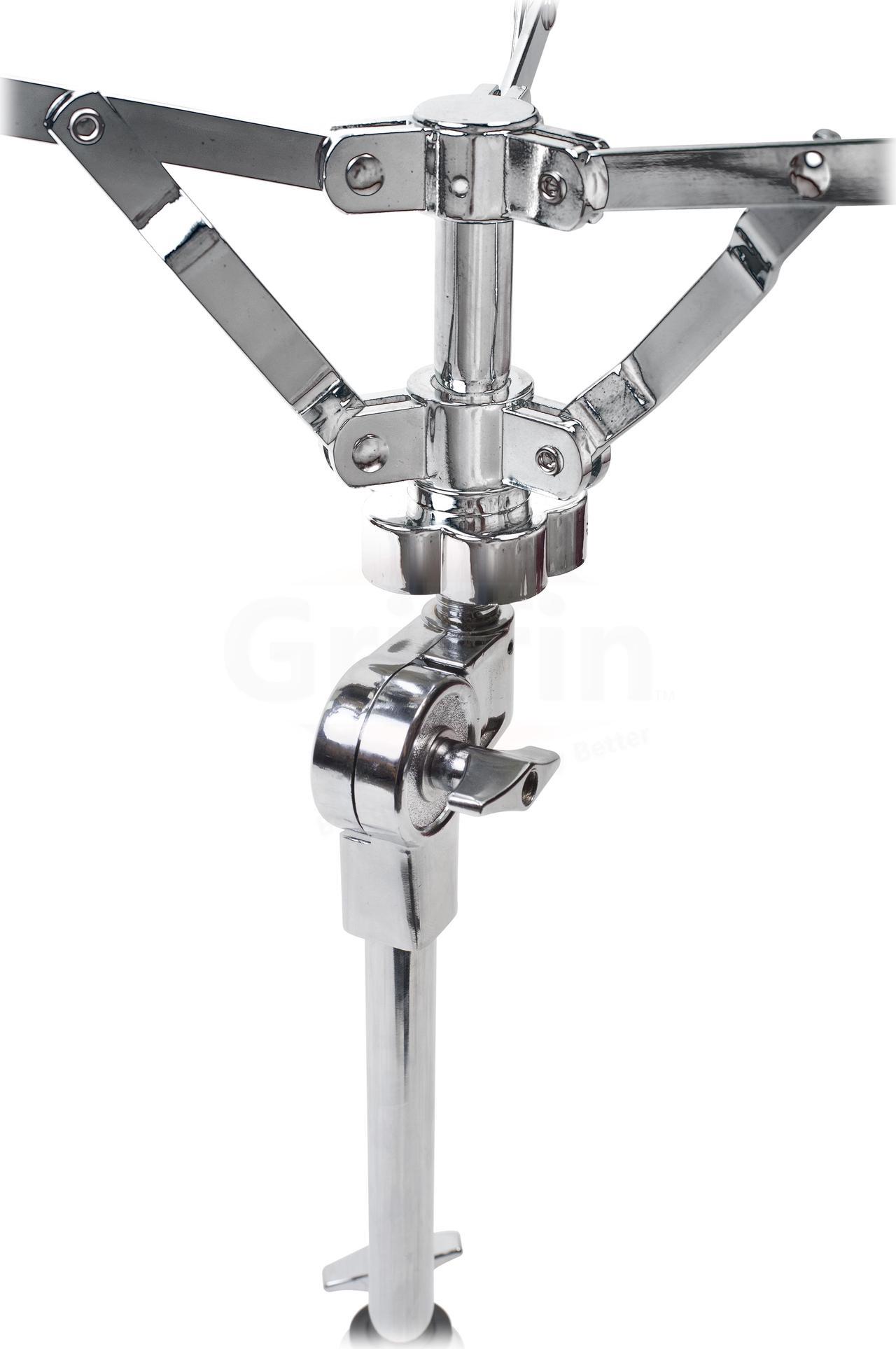Alt view image 2 of 7 - Snare Drum Stand by GRIFFIN | Deluxe Percussion Hardware Base Kit | Double Braced, Light Weight Mount for Standard Snares, Tom Drums & Practice Pad | Slip-Proof Gear Tilter & Clamp Style Basket Holder