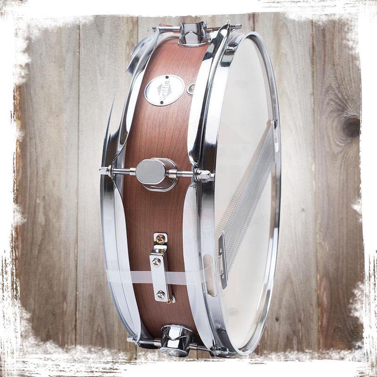 Alt view image 7 of 7 - Piccolo Snare Drum 13" x 3.5" by GRIFFIN | 100% Poplar Wood Shell with Black Hickory Finish & Coated Drum Head | Drummers Acoustic Marching Kit Percussion Instrument with Snare Strainer Throw Off Set