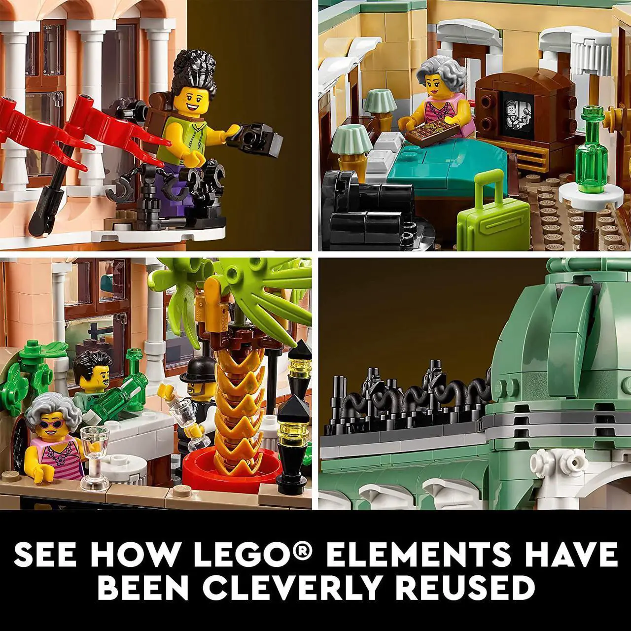 Alt view image 7 of 7 - LEGO Icons Boutique Hotel 10297 Modular Building Display Model Kit for Adults to Build, Set with 5 Detailed Rooms Including Guest Rooms and Gallery