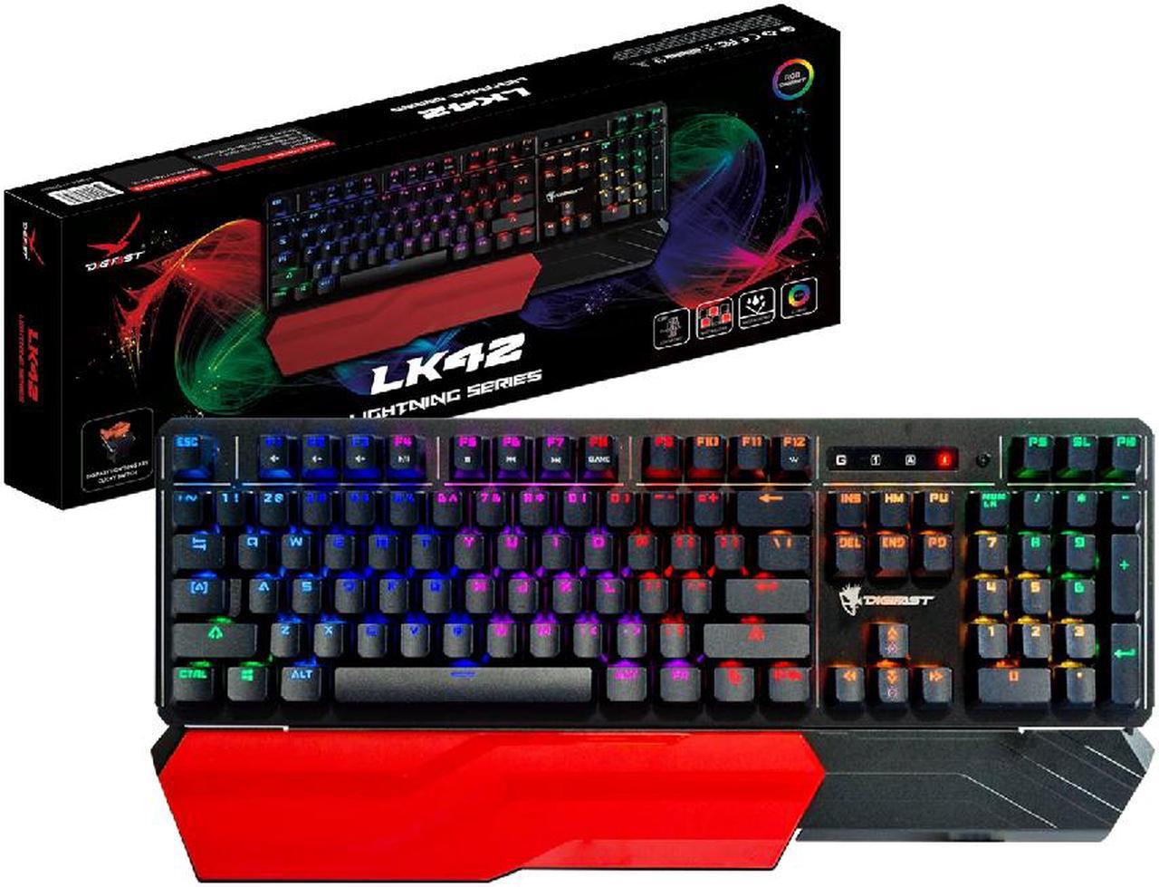 Digifast LK42 Mechanical RGB Gaming Keyboard | Optical Clicky Switches 100 Million Durability | Customizable Color | Water-Resistant Design | Ergonomic Wrist Rest