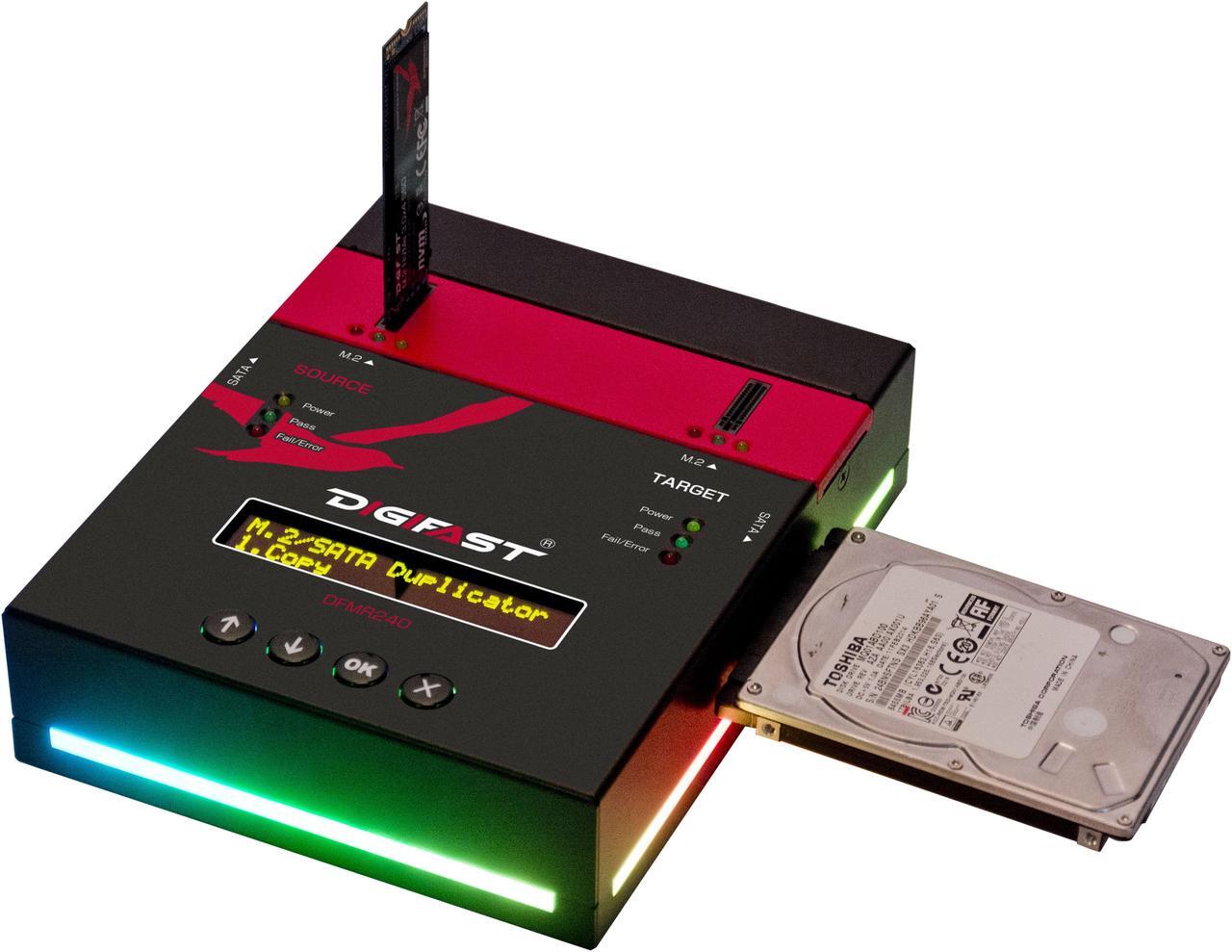 Alt view image 3 of 8 - M.2 NVMe SATA RGB Duplicator And Sanitizer 1-1