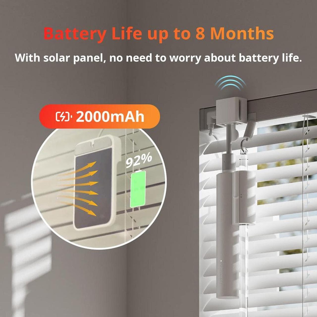 Alt view image 11 of 14 - SwitchBot Blind Tilt Motorized Blinds - Smart Electric Blinds with Bluetooth Remote Control, Solar Powered, Light Sensing Control, Add SwitchBot Hub Mini to Make it Compatible with Alexa & Google Home