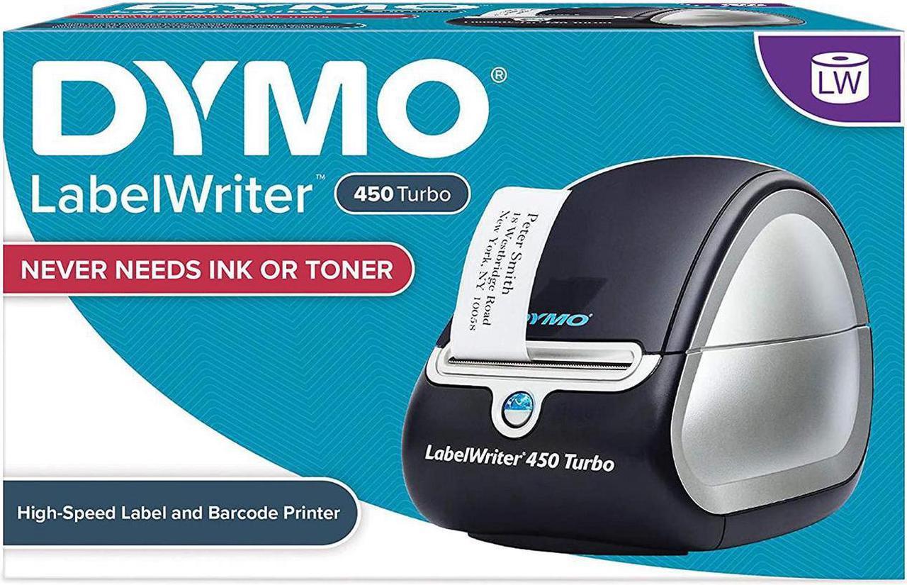 DYMO Label Printer | LabelWriter 450 Turbo Direct Thermal Label Printer, Fast Printing, Great for Labeling, Filing, Shipping, Mailing, Barcodes and More, Home & Office Organization