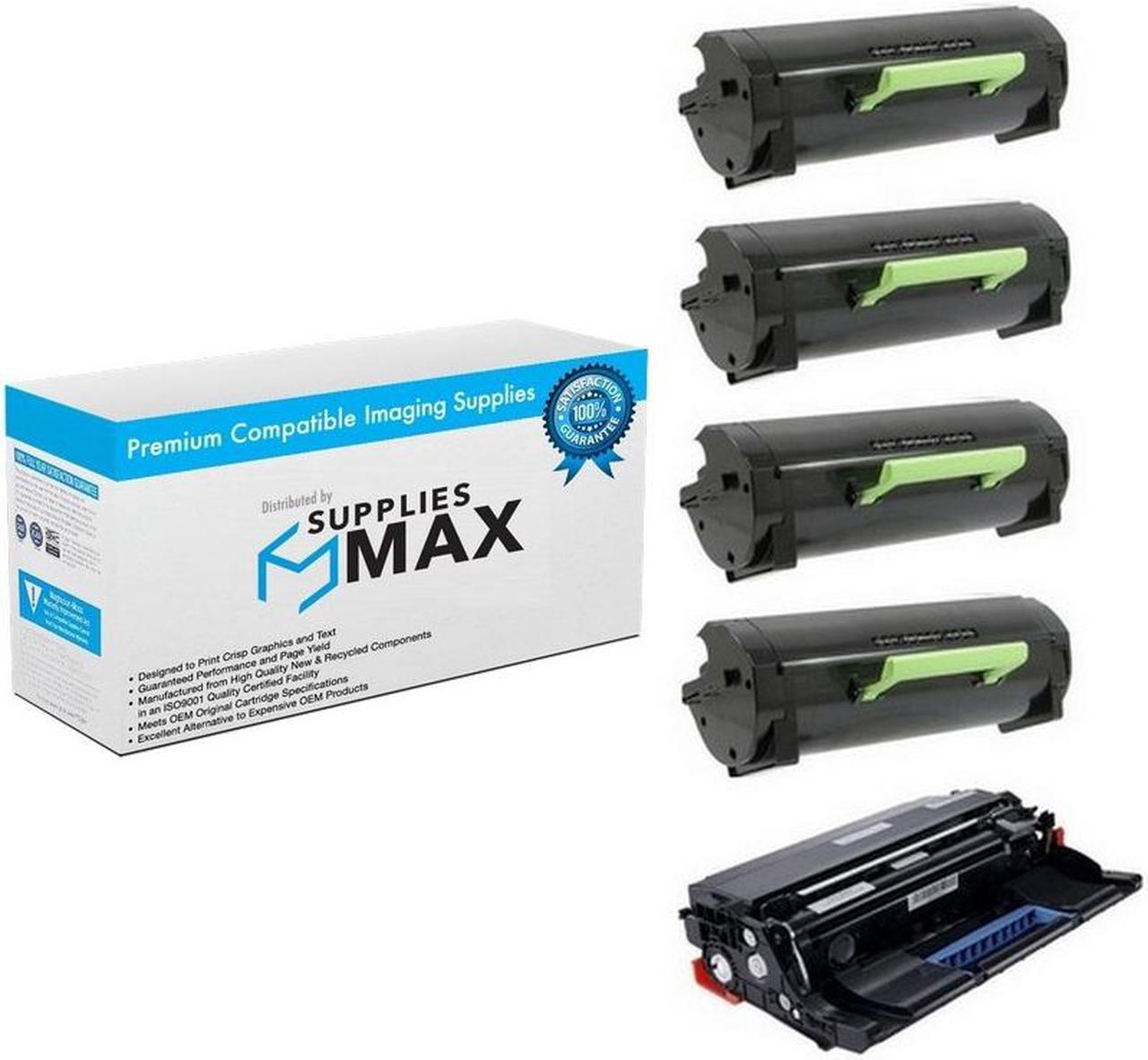 Main image of SuppliesMAX Compatible Replacement for Lexmark MX-310/MX-410/MX-510/MX-511/MX-610/MX-611 Series Drum/Toner Value Combo Pack (1-Drum Unit/4-Toners) (NO. 601) (50F0Z0E_1PK/60F1H0ESY_4PKVB)